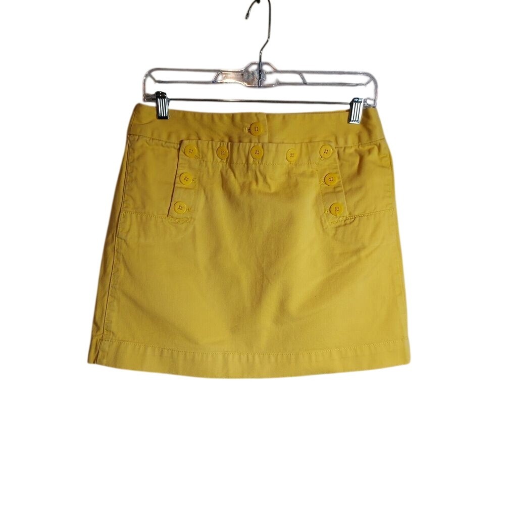 J.Crew Chino Classic Twill Yellow Sailor Mini Skirt Cotton Preppy Nautical 4